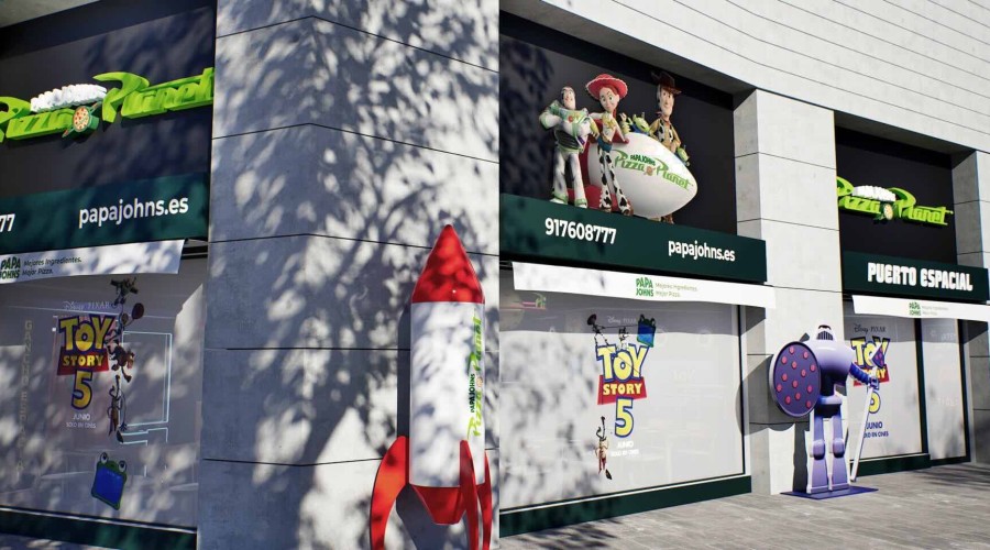 El universo de 'Toy Story' aterriza en Madrid: la ic&oacute;nica pizzer&iacute;a 'Pizza Planet' se hace realidad en la calle Serrano