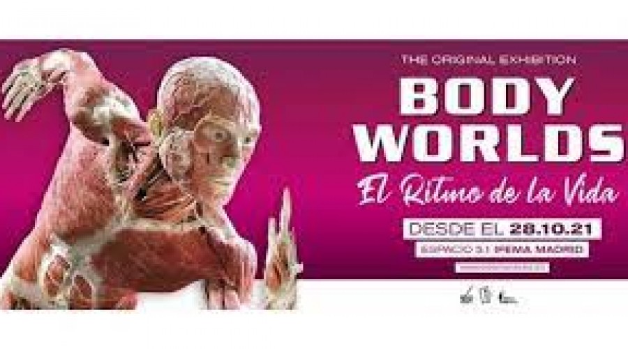 Dr. Gunther von Hagens y Dr. Angelina Whalley presentan la muestra de anatomía del cuerpo humano