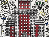 El Palacio de Cibeles, rodeado de otros símbolos de Madrid.
